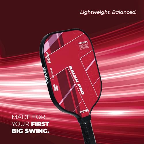Image of TANSO Raijin Pro Fiberglass Pickleball Paddle (Hight Grit Surface Pickleball Paddle, Light Weight + Hexa Core, Wider Neck for Larger Sweet Spot)