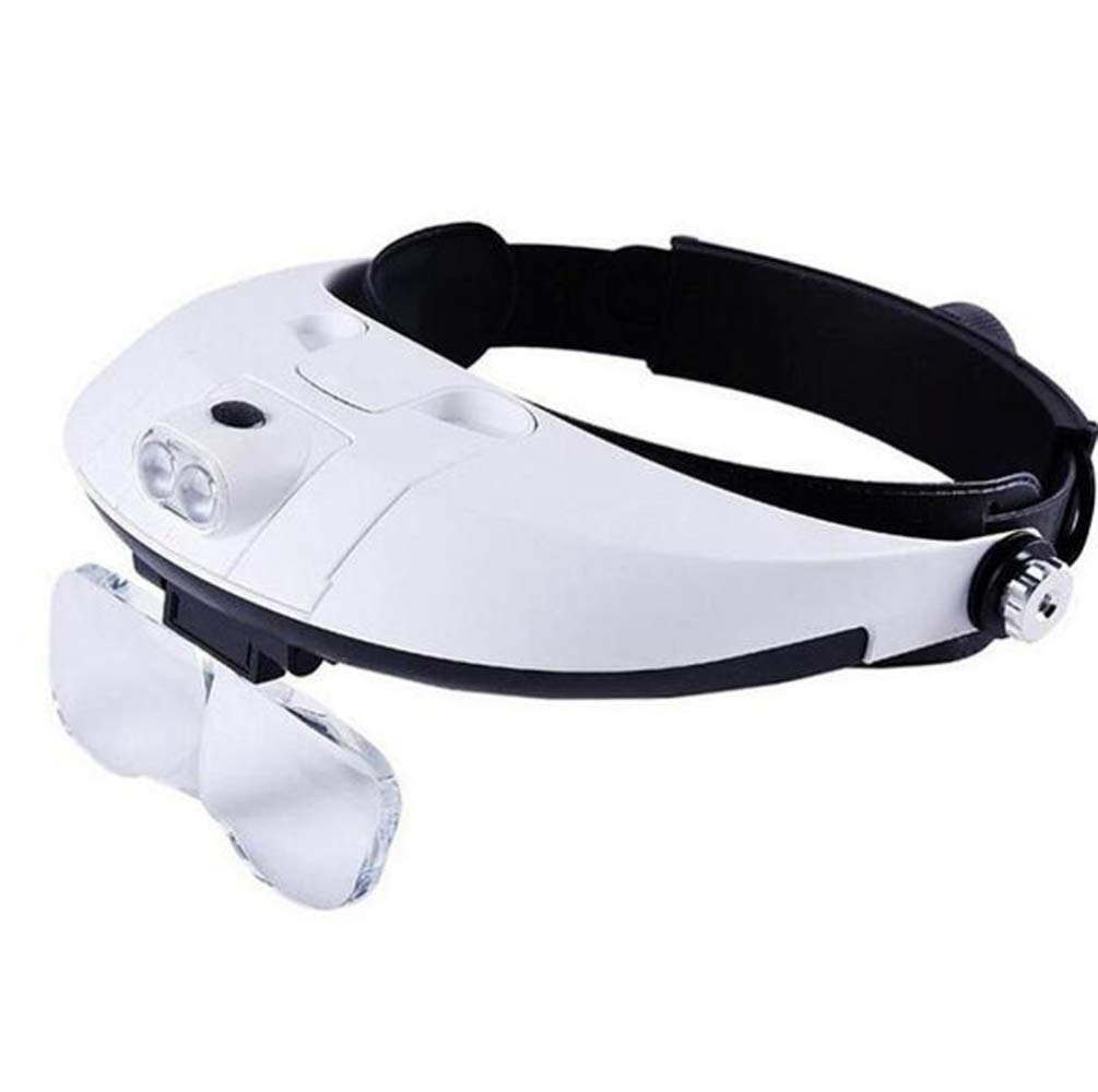 asdchZen Magnifier,Light Hands Headband Illuminated Magnifier Visor 1X To 3.5X Detachable Lenses For Reading,Jewelry Loupe,Watch Electonic Repair