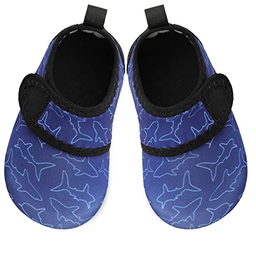 Barerun Baby Boys Girls Swim Water Shoes Toddler Non-Slip Barefoot Aqua Socks For Pool Beach Hot Sand Blue 12-18 Months Infant #TOP3