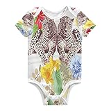 KAAVIYO Animal Leopardo Tigre Flor Body de Bebé Manga Corta de Algodón Para...