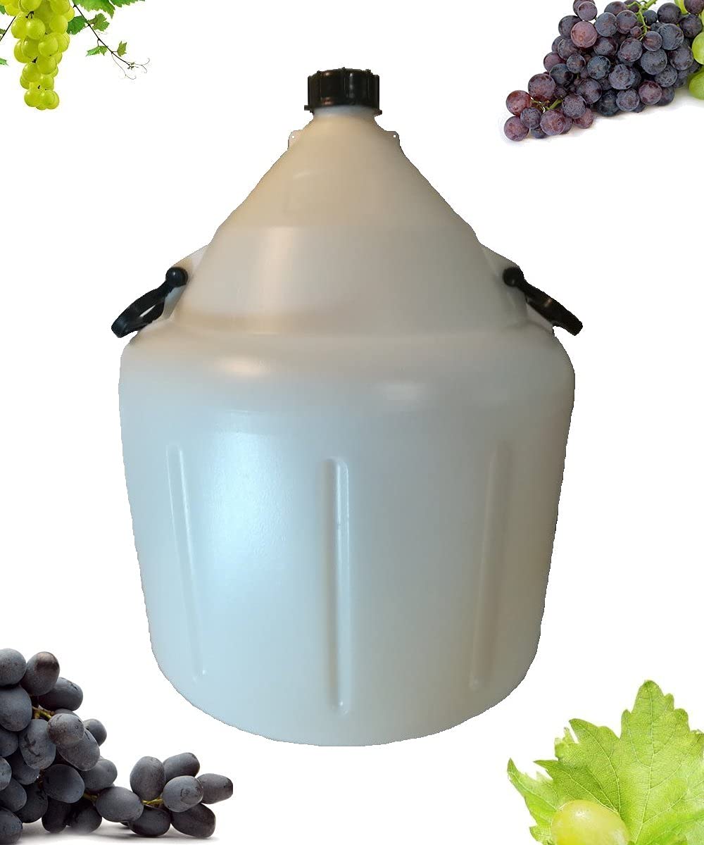 Damigiana Litri 53 Plastica Completa di Tappo Adatta per Alimenti