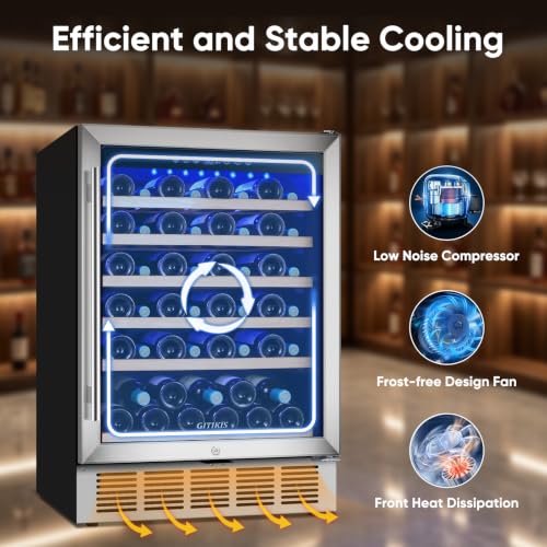 Image of 24 Inch Wine Fridge, 54 Bottle Wine Cooler Refrigerator