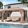 LAUSAINT HOME 10’x13′ Outdoor Gazebo, Upgraded Metal Frame Heavy Duty Patio Canopy Tent Shelter with Double Roofs, Mosquito Nettings and Privacy Screens for Backyard, Garden, Lawn, Khaki
