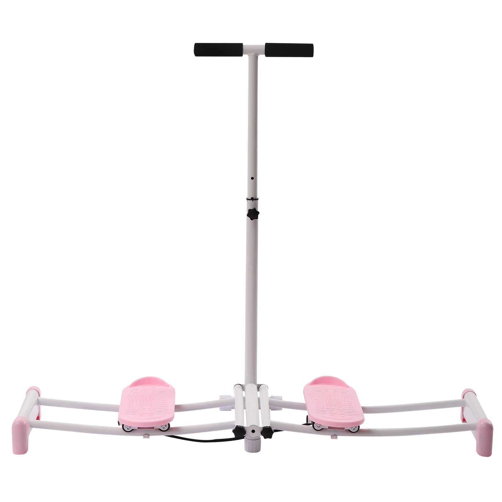RIAHNEAH Hip Trainer with Adjustable Rods, Postpartum Pelvic Floor Muscle Repair Strengthening Training Device, Weight Loss Thin Legs Exercises Thigh Machine, Ski Practice Muscle Hip Trainer, Pink