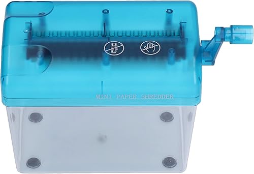Miniatura 5 de Trituradora de papel, trituradora manual ABS y silicona, trituradora de papel, totalmente transparente, diseño antideslizante para oficina, escuela,