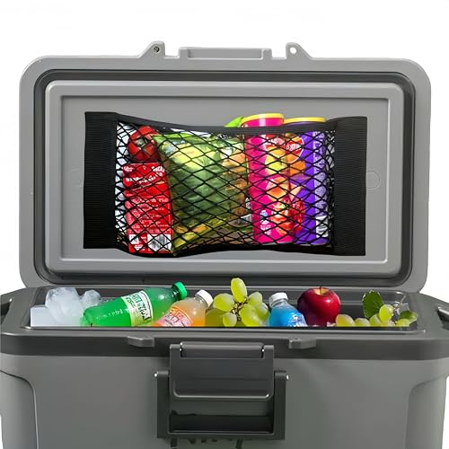 Cooler Net for Dry Storage and Organization Compatible with Ninja Frost Vault 50qt Hard Cooler & Ninja 45qt Wheeled, Magic Rubber mesh Elastic Nylon Storage Bag, Accessories for Ninja Cooler (Big)