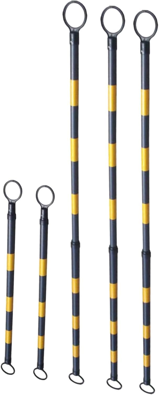 IUokLU 5 Pcs Telescopic Traffic Cone Connecting Poles, Reflective Warning Barricade Bars, Retractable Safety Traffic Barrier for Road Construction and Events,5 Pcs