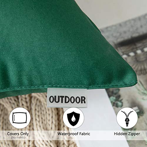 Miulee Pack Of 2 Decorative Outdoor Waterproof Pillow Covers Garden Cushion Sham Throw Pillowcase Shell For Patio Tent Couch 18X18 Inch Army Green #TOP1