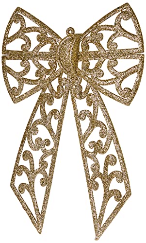 Magizi Laço Vazado Gliter Dourado 29x20