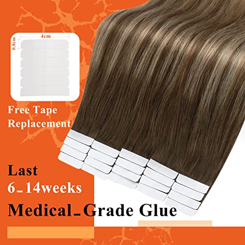 Miniatura 8 de Full Shine - Extensiones de cabello humano real con cinta adhesiva, de color negro, de 12 pulgadas, sin costuras y cortas, 20 unidades, 1.06 onzas