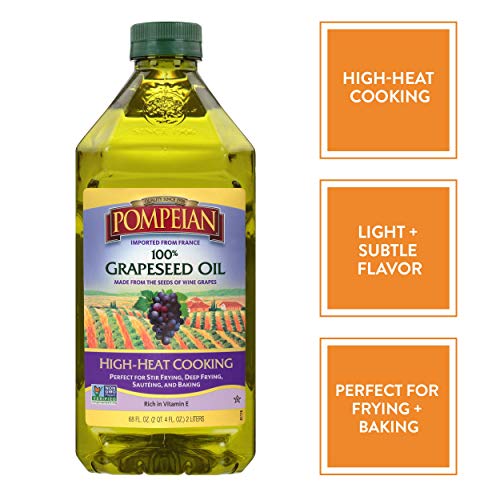 Pompeian 100 Grapeseed Oil, Light and Subtle Flavor, Perfect for High