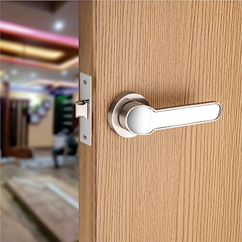 Image of SARDAR KROM Black Silver Door Lock for Main Door /Mortise Door Lock Set /3 Brass Keys /Bedroom Door Lock /Handle Lock for Home /Office /Hotel (for Bathroom (No Keys))