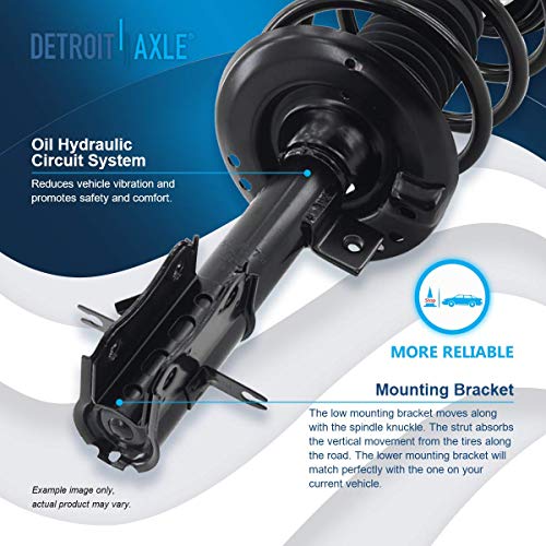 Image of Detroit Axle - Front Struts for 2007-2012 Nissan Sentra [Base, S, SL, SR] Complete 2 Struts with Coil Springs 2008 2009 2010 2011 Replacement Suspension Quick Install Ready Strut Shock Assembly