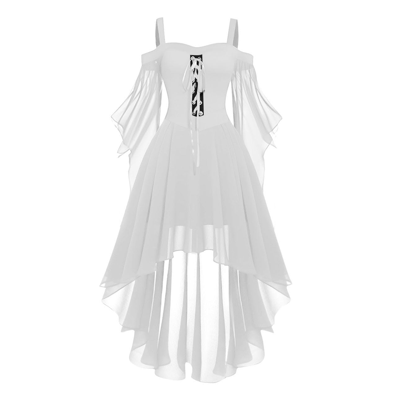 Women's Medieval Costume Dress Renaissance Vintage Gothic Dress With Trumpet Sleeves Halloween Party Costume