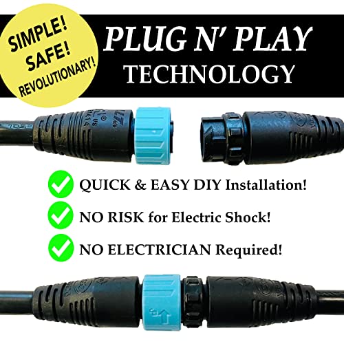 LawnShine Premium Brass Landscape Lighting Kit - 4 Spot Lights with LED Bulbs - Safe & Simple Installation with DIY Plug n’ Play Technology (Midnight Bronze), 4 Spot Light Kit