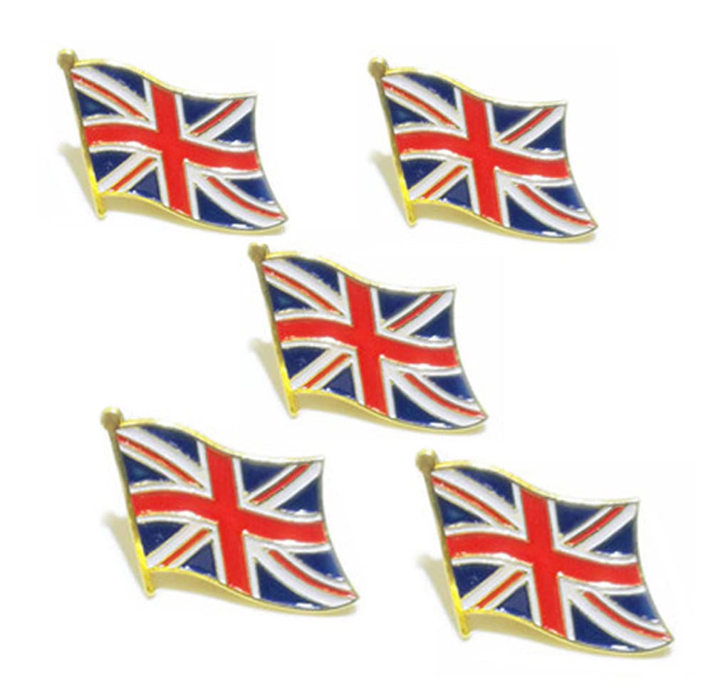 Aboniton5PCS Union Jack Flag Enamel Brooches United Kingdom Metal Flag Lapel Pin Badges For Clothes Uk Flag Union British Patriotic British Badges Accessories Jewelry Gift