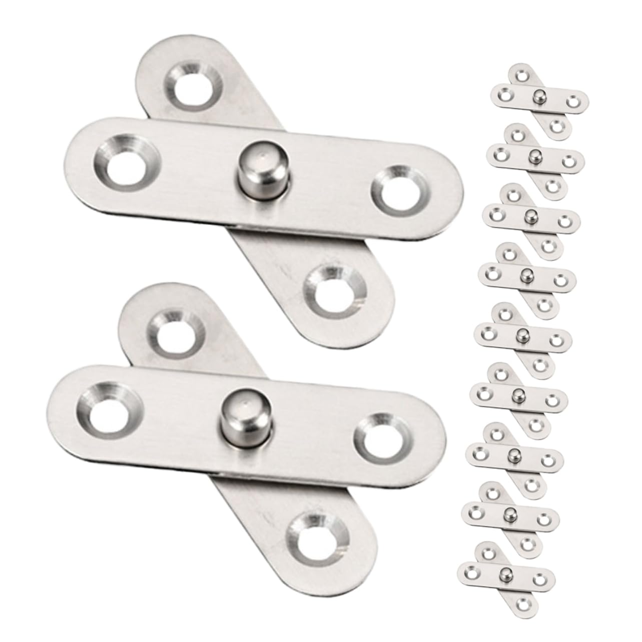 Holibanna Rotating Hidden Door Hinge Easy Install Pcs Stainless Steel Pivot Hinges for Cabinets Furniture