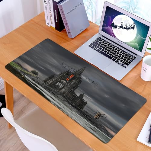 KDWJS Gaming Mauspad XXL 90x40cm Mousepad Groß Vernähte Kanten Anti-Rutsch für PC,Gotisches Dekor, Mystery Gothic Castle Edinburgh,Laptop Verbessert Präzision und Geschwindigkeit KDWJS Gaming Mauspad XXL 90x40cm Mousepad Groß Vernähte Kanten Anti-Rutsch für PC,Gotisches Dekor, Mystery Gothic Castle Edinburgh,Laptop Verbessert Präzision und Geschwindigkeit