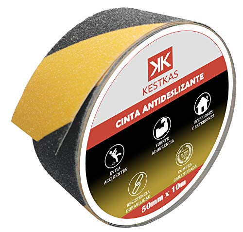 Anti-slip Resistant Tape 50mm x 10m KESTKAS - binnen en buiten klevend - hoge tractie - zwart en geel - veiligheid - directe fixatie