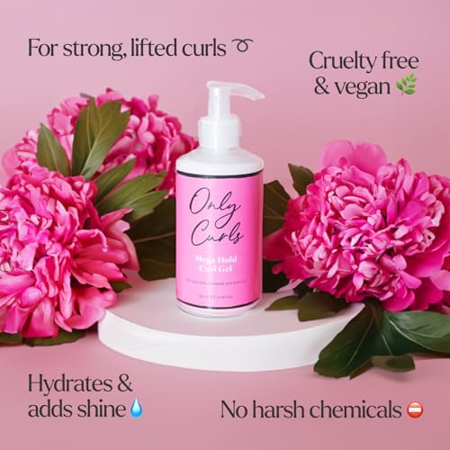 Only Curls Mega Hold Curl Gel, 250ml, Curly Hair Product, Curl Definer & Frizz-Control, Long Lasting Styling Gel, Strong Hold - Image 3