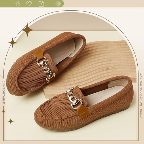 Image of ABEJOJO Women's Loafer Shoes, Comfortable Slip on Casual Flat Penny Shoes for Walking, Driving, Dressy
