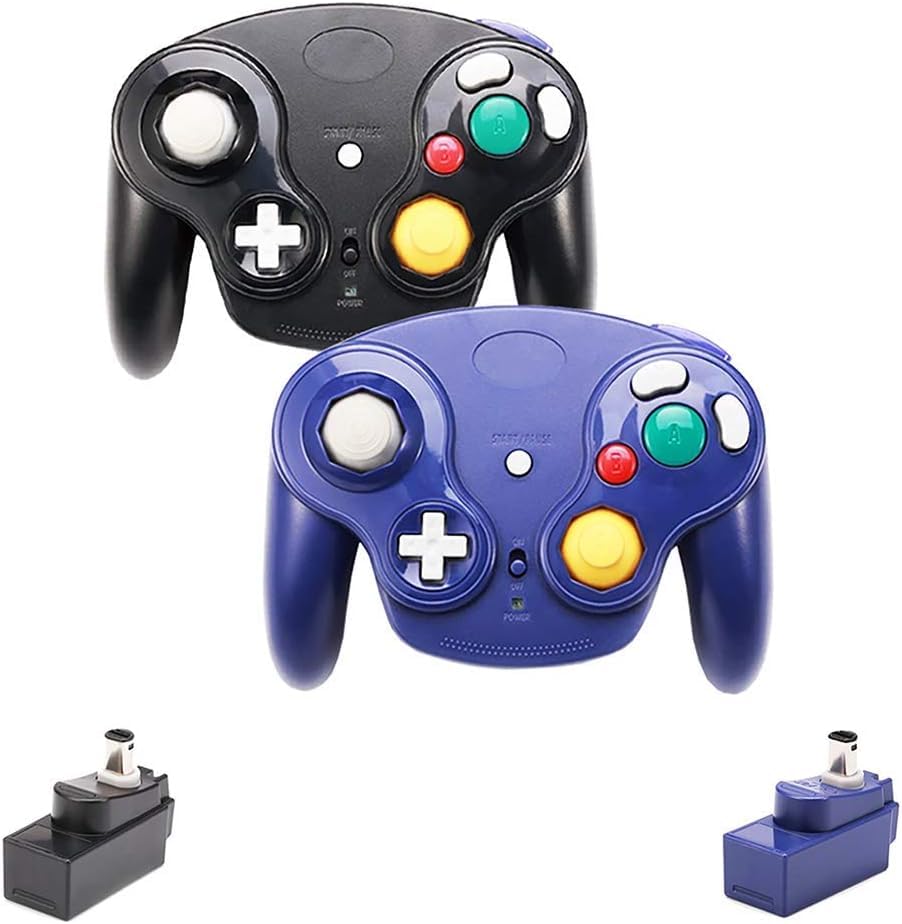 PGYFDAL Wireless Game Cube Controller, 2 Pieces 2.4G Wireless Classic Gamepad with Receiver Adapter...