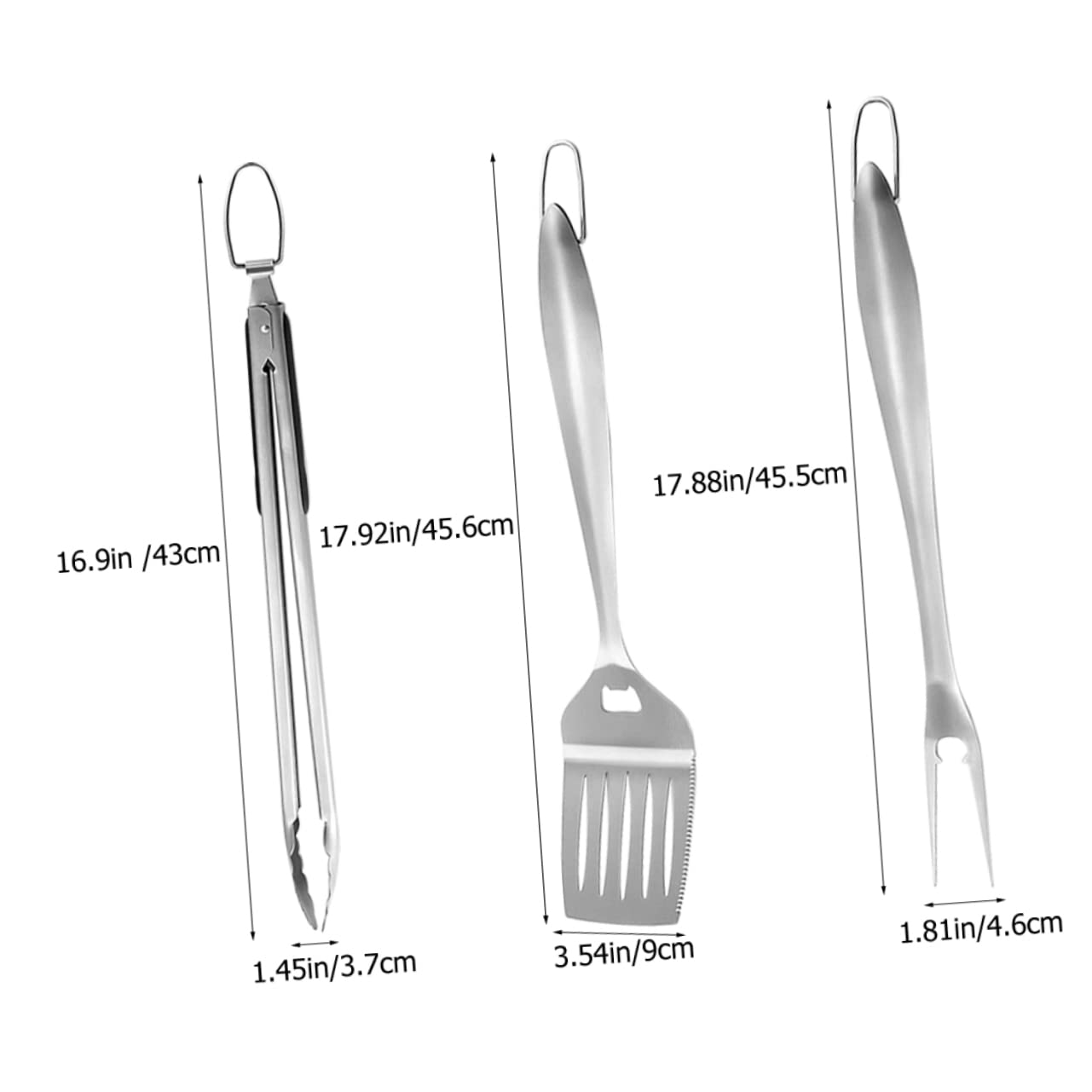 iplusmile Kit Herramientas Parrilla Pinzas Multifuncionales Alimentos Acero Inoxidable Utensilios Barbacoa Pala Duradera