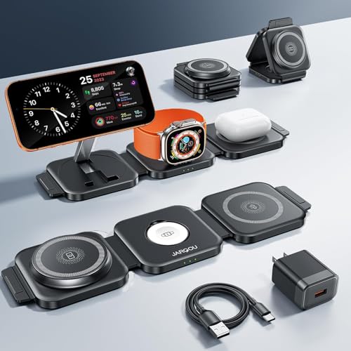 3 in 1 Charging Station for Apple Devices, Foldable Wireless Charging...