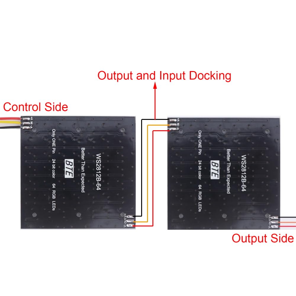 WS2812B 64-bit RGB Light Board,8 * 8 Full-Color Dot Matrix Screen DC 5V Programmable LED Module Development Board - Image 3