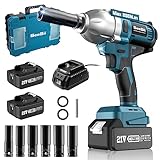 Seesii Cordless Electric Impact Wrench 1/2 inch for Car Home, 580Ft-lbs(800N.m) Brushless, 3300RPM...