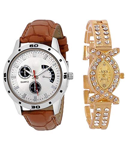 A White Gold Dial with Unique Concept Analogue Watch for Couples Pack of - 2(AVIO+AKS) (B084LDJS94) Amazon Price History, Amazon Price Tracker