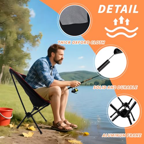 panemy Campingstuhl Faltbar Klein, Ultraleicht, Klappstuhl mit Tragetasche, Mini Campingstuhl Faltbar für Picknick, Camping, Angeln, Wandern, Outdoor, (Schwarz)