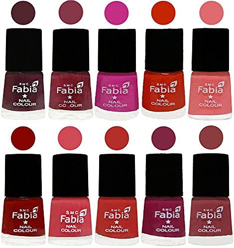 Image of ALL IN ONE (PACK OF 10), Long Lasting Glossy Nail Polish, 6 ml Each, All Vibrant Colours,02266