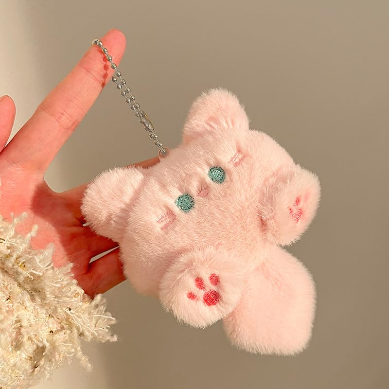 Cartoon Plush Long Tail Cat Keychain Cute Kitten Fluffy Pendant Keyring Decor Bag Hanging Accessories Large Size 9.5 * 14cm