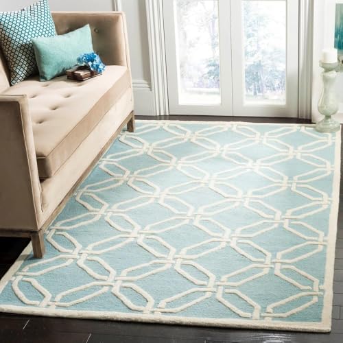 Image of Hand Tufted Wool Carpets Anti Shedding Rug Modern Carpets for Living Room Size 9x12 Feet