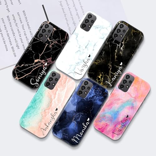 Image of COLORflow Back Cover Compatible With Samsung Galaxy A23 4G / A23 5G | Marble Colors Customized | Glossy Armoured Bumper With Camera Protection Back Cover Compatible With Samsung Galaxy A23 4G / A23 5G