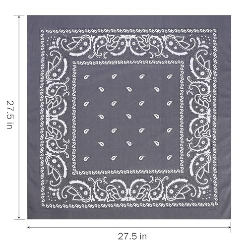 Image of Mochabao 100% Cotton 27 inch x 27 inch Large Bandanas for Men & Women, Multi-Purpose Bandana Headbands, Square Head Scarf