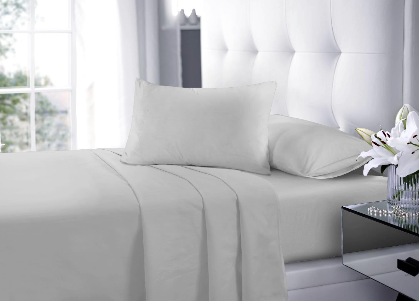 Artistic Fashionista Limited Silver Super Soft Easy Care Brushed Microfibre Flat Sheets - Anti Wrinkle Breathable & Hypoallergenic Flat Mattress Bedsheets - Shrinkage & Fade Resistant (, Single)
