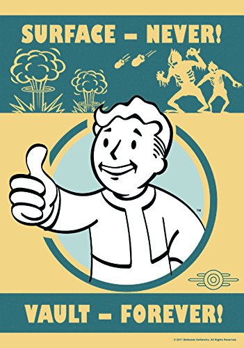 Trends International 8.25x11.75 MDF - Fallout - Vault Forever, 8.25" x 11.75" x .197", Multi