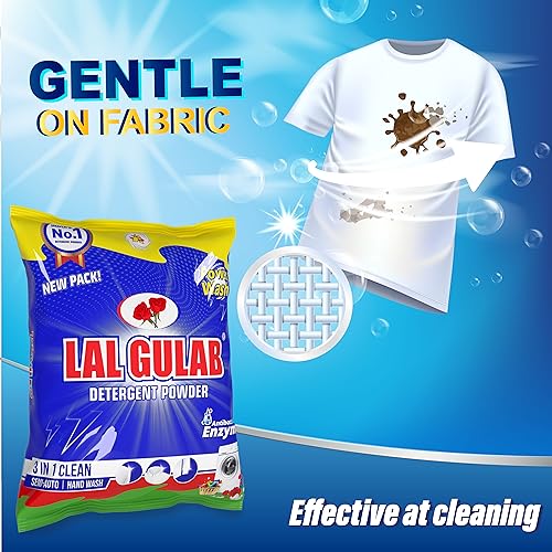 Image of Detergent Powder for Laundry Use - Suitable for Load and Bucket Wash Rose Fragrance | Powder Form for Daily Washing Needs (10 Kg)