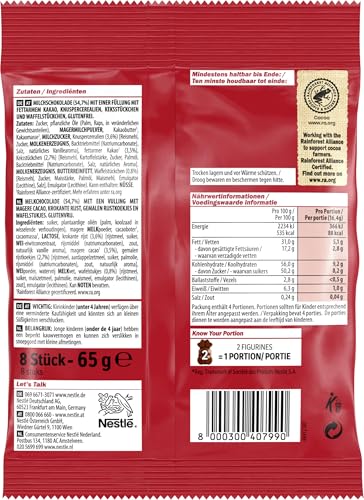 KitKat NESTLÉ KITKAT Festive Friends Schokoladen-Mix, Mini-Weihnachtsfiguren aus Milchschokolade mit Knusperstückchen, 1er Pack (1 x 65g)