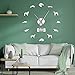 N / A DIY Horloge Murale Effet Miroir Autocollants numéros Horloge Horloge Russe Wolfhound Grande décoration Murale Horloge Bricolage