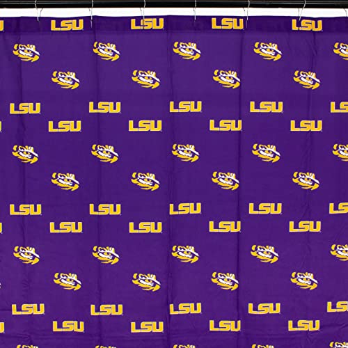Image of College Covers Everything Comfy LSU Tigers Bright and Colorful Shower Curtain Cover 70 inch x 72 inch