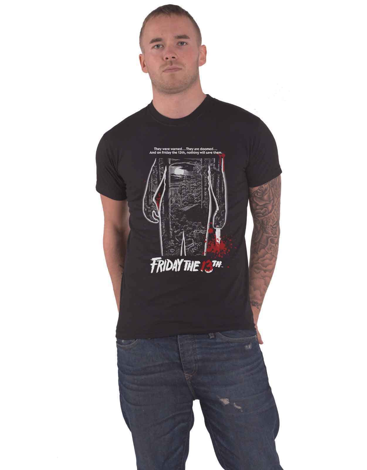 Friday The 13Th Unisex Black T Shirt Bloody Movie Poster Horror S