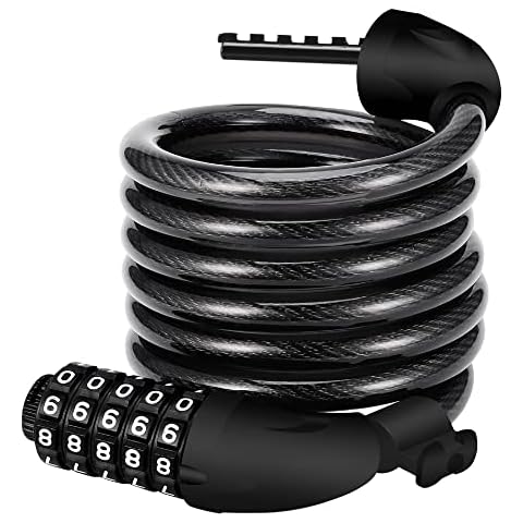 REHKITTZ 5-Digit Bicycle Lock with Bracket Cover