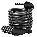 REHKITTZ Lucchetto per Bicicletta Lucchetto Bici Catena Bici 120cm/12mm Antifurto Combinazione Catena per Bicicletta MTB