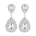 mecresh Silver Teardrop Austrian Crystal Bridal Dangle Earring