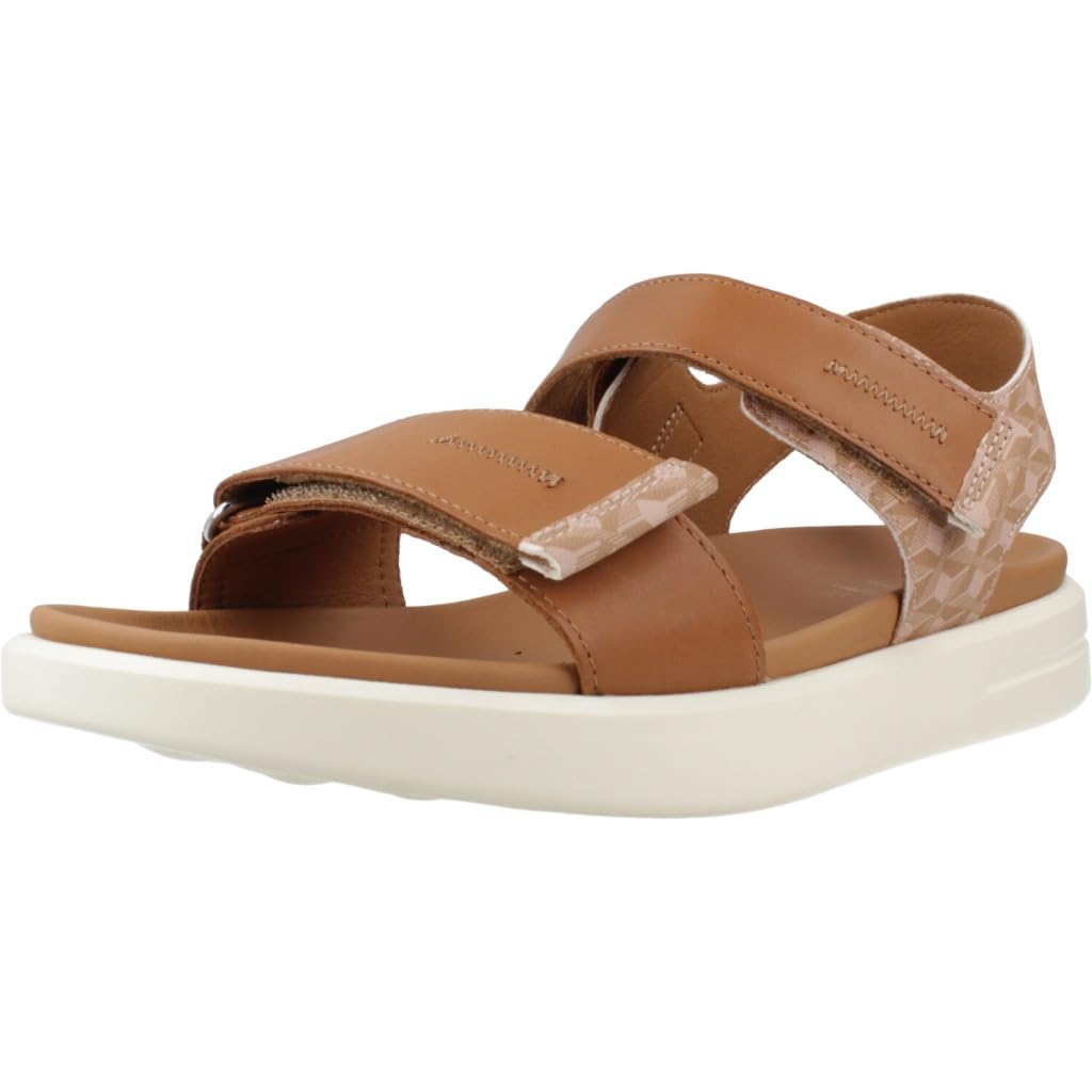 Geox Women's D XAND 2S E Sandal, Camel/Nude, 7.5 UK
