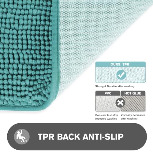 PureSwan Badezimmerteppiche, 76,2 x 127,7 cm, extra große Badematte, saugfähig und waschbar, dicker Chenille-Badteppich… – Ansicht 5