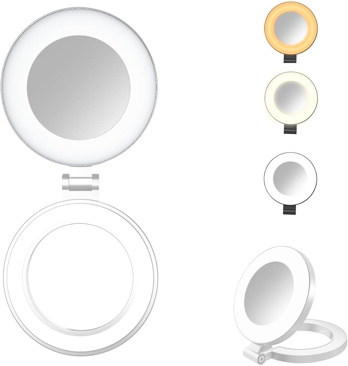 Magnetic Selfie Light,Phone Light Compatible with iPhone Magsafe | 360° LED Selfie Ring Fill Light with Mirror for Selfies/Photography/TikTok/Zoom Calls/Video Conference